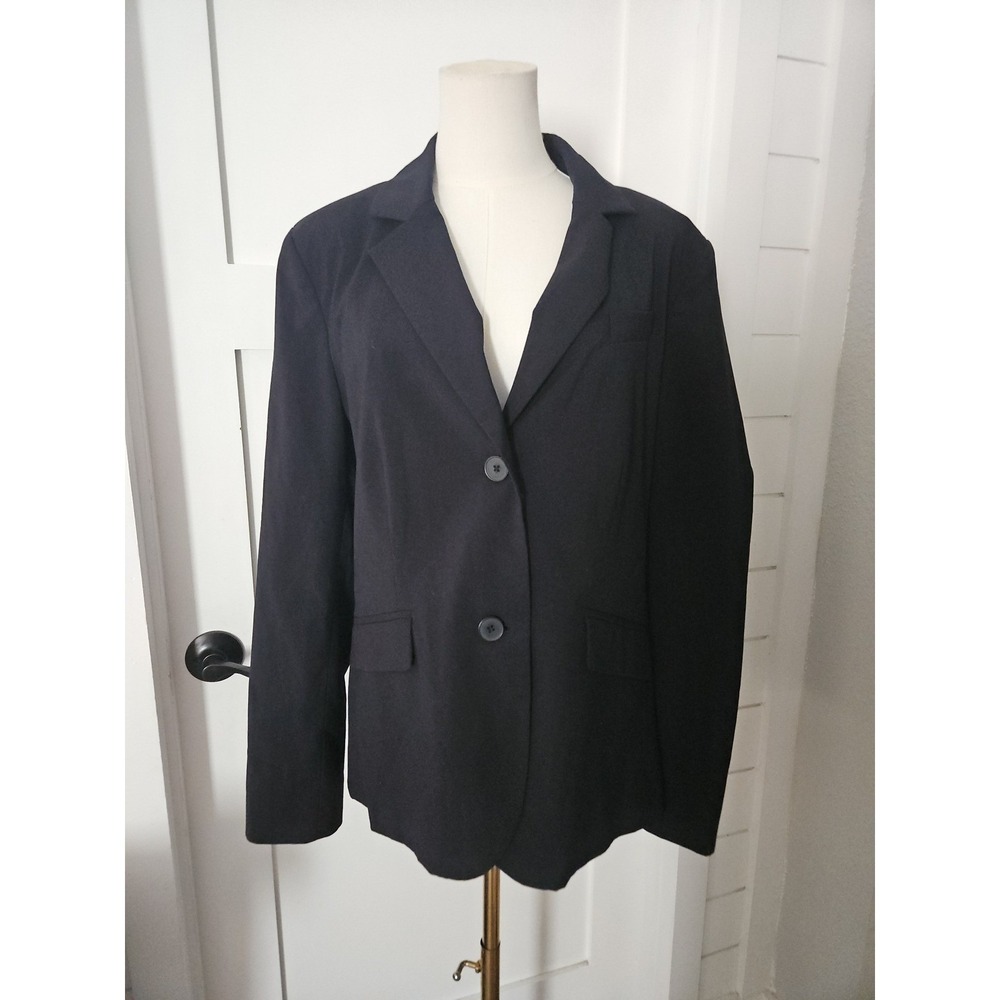 Attention Black Tailored Blazer Jacket Size 16 - Office Sleek Minimalist